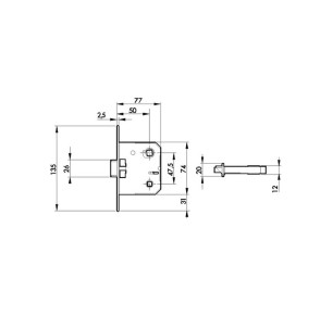 PICAPORTE AZBE EMBUTIR 512-HL CONDENA CANTO REDONDO LATÓN