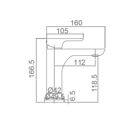 MONOMANDO LAVABO IMEX NASSAU BDU014-1
