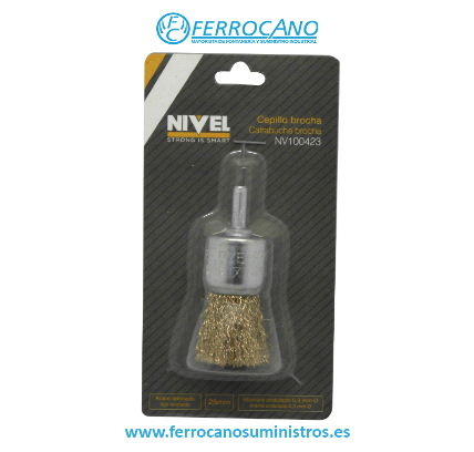 CEPILLO BROCHA METÁLICO 25MM ACERO 0,3MM PARA TALADRO