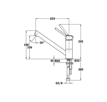 MONOMANDO FREGADERO TEKA AUK-913 CROMO 509130200