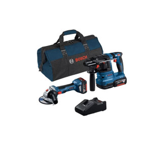 PACK BOSCH AMOLADORA GWS 18V-7 + MARTILLO PERFORADOR GBH 18V-22 + ACCESORIOS (2X4AH + CARGADOR GAL 18V-40 + BOLSA)