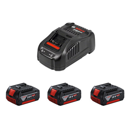 PACK CARGADOR BOSCH GAL1880CV + 3 BATERIAS 18V 4.0AH