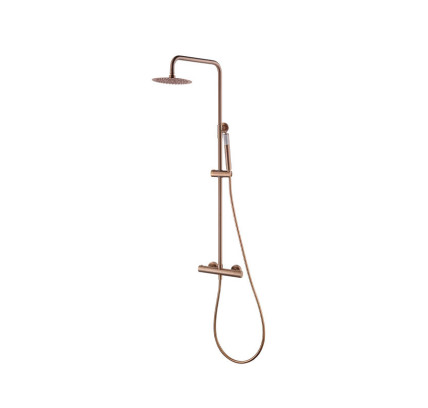 COLUMNA DUCHA TERMOSTATICA IMEX MONZA ORO ROSA CEPILLADO BTM039/ORC