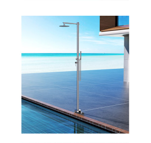DUCHA EXTERIOR MONOFLUIDO POOLIMEX KANSAS INOX CROMO GPK012/AC