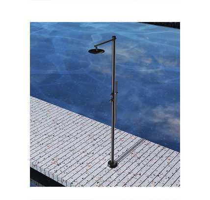 DUCHA EXTERIOR MONOFLUIDO POOLIMEX KANSAS INOX NEGRO MATE GPK012/ANG