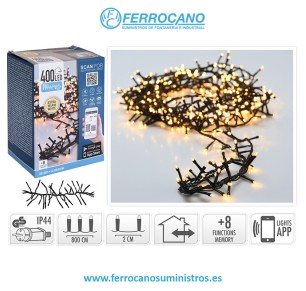 LUCES NAVIDAD 400 BOMBILLAS LUZ CALIDA 8 FUNCIONES