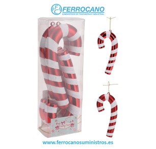 ADORNO NAVIDAD BASTON 3 PIEZAS