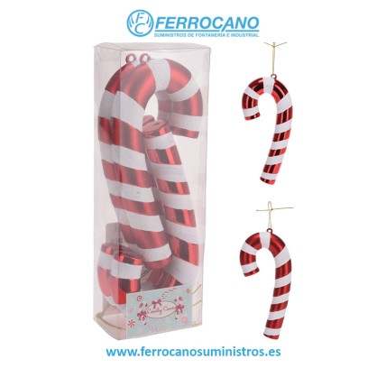 ADORNO NAVIDAD BASTON 3 PIEZAS