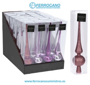 PUNTA ARBOL DE NAVIDAD ROSA 27CM