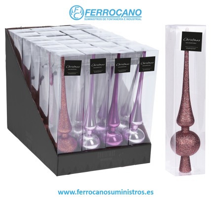 PUNTA ARBOL DE NAVIDAD ROSA 27CM