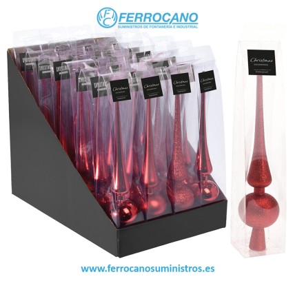 PUNTA ARBOL NAVIDAD ROJO 27,5CM