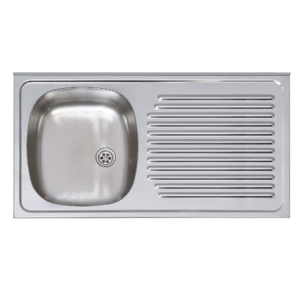 FREGADOR PRACTIC STANDARD 100X50 1S 1E DERECHA INOX CON ALA
