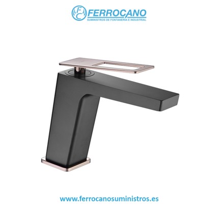 MONOMANDO LAVABO IMEX SUECIA NEGRO/ORO ROSA BDC032-1NOR