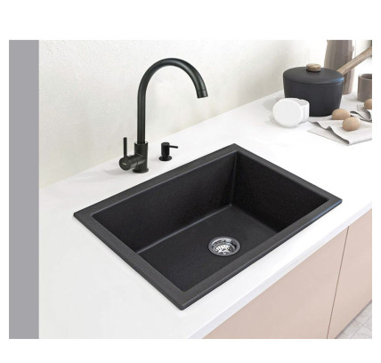 FREGADOR PLASTIMODUL RONDA 55X45 GRANITO NEGRO