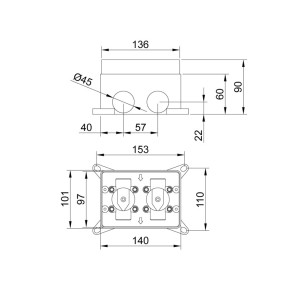 CAJA EMPOTRAR IKANSAS 2 VÍAS CON MANDOS BLANCO 31274