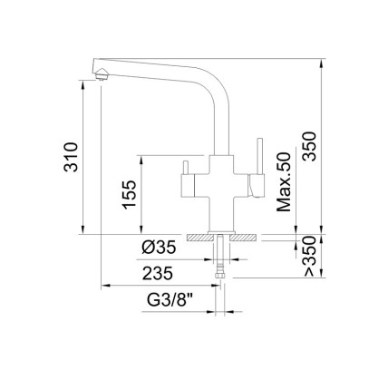 MONOMANDO FREGADOR CLEVER 3 VIAS NEGRO MATE 61237