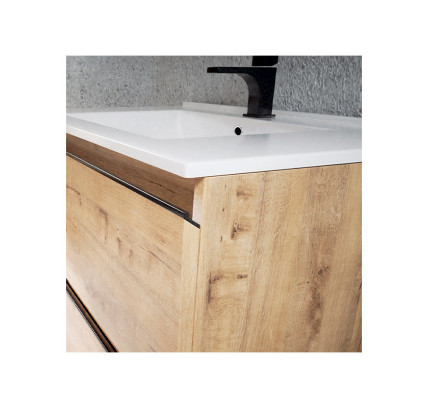 CONJUNTO MUEBLE BAÑO FUTURBAÑO CENTRUM 80CM 3 CAJONES ROBLE