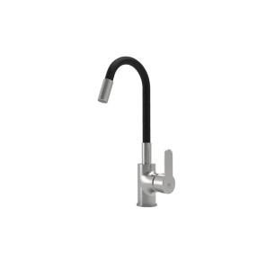 MONOMANDO FREGADERO KALLA OMNIA CAÑO FLEXIBLE NEGRO 23631N
