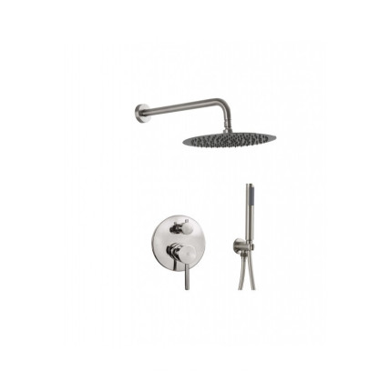 CONJUNTO DUCHA EMPOTRADO 2 VIAS KALLA PLENUM ACERO CEPILLADO CP23310C