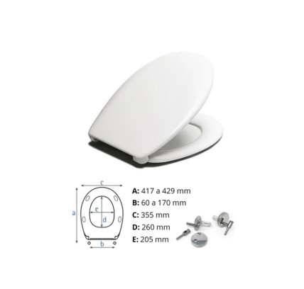 TAPA INODORO ESTOLI MILOS UNIVERSAL BLANCO