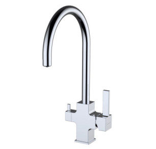 GRIFO DE COCINA MONOMANDO 275MM 3 VÍAS CON 2 MANDOS Y 2 SALIDAS DE AGUA PARA EQUIPOS DE TRATAMIENTO SQUARE ECONATURE COLD OPEN