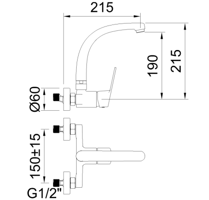 GRIFO DE COCINA MONOMANDO MURAL CON CAÑO CONFORMADO N PANAM EVO XTREME