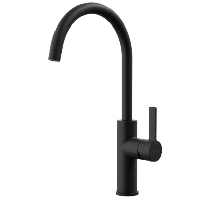 GRIFO DE COCINA MONOMANDO 330MM 5L/MIN ALPINA ROUND NEGRO MATE COLD OPEN