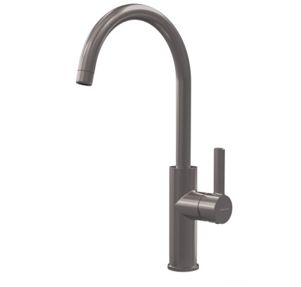 GRIFO DE COCINA MONOMANDO 330MM 5L/MIN ALPINA ROUND GUNMETAL CEPILLADO COLD OPEN