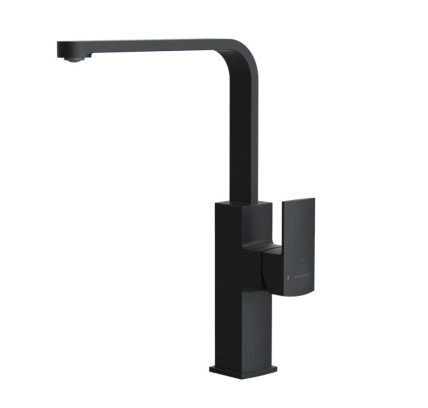 GRIFO DE COCINA MONOMANDO 310MM 5L/MIN ALPINA SQUARE NEGRO MATE COLD OPEN