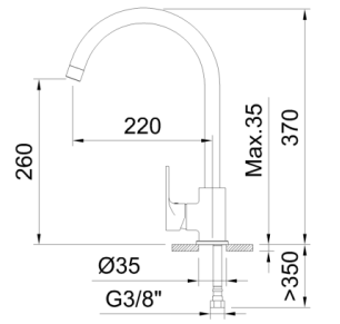 GRIFO DE COCINA MONOMANDO 5L/MIN ROCKET COLD OPEN