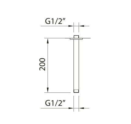 BRAZO DE ROCIADOR TECHO ROOF 200MM