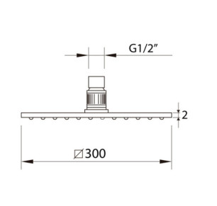 ROCIADOR DUCHA SLIM INOX AIR 300X300MM