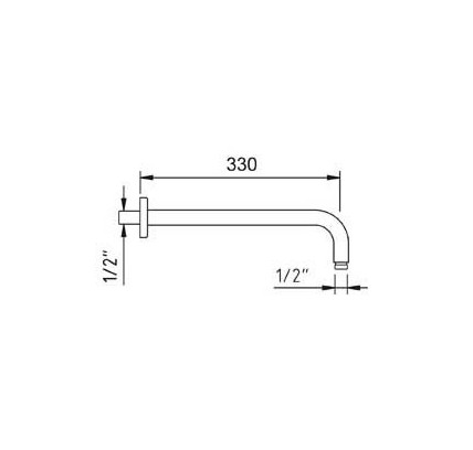 BRAZO DE ROCIADOR MURAL LUZIA 330MM