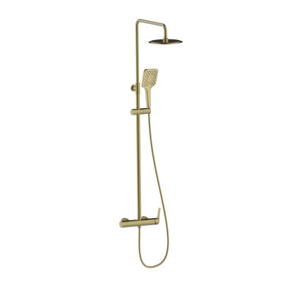 CONJUNTO DE DUCHA MONOMANDO EXTENSIBLE 3 FUNCIONES PANAM EVO XTREME ECONATURE COLD OPEN ORO CEPILLADO