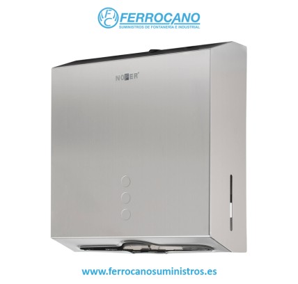 DISPENSADOR PAPEL TOALLA TISSUE NOFER INOX SATINADO