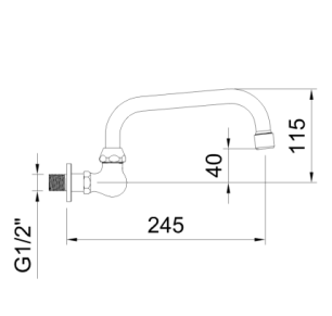 GRIFO SIMPLE MURAL CON CAÑO CONFORMADO PANAM XTREME