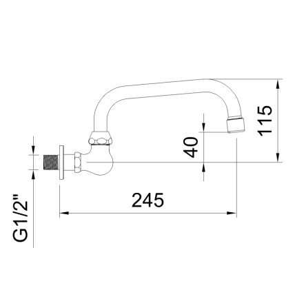 GRIFO SIMPLE MURAL CON CAÑO CONFORMADO PANAM XTREME