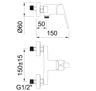 GRIFO DE DUCHA MONOMANDO 1 FUNCIÓN NF SMART C1