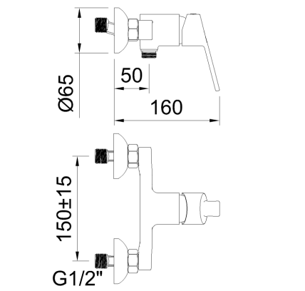 GRIFO DE DUCHA MONOMANDO SIN ACCESORIOS NF ONE ECONATURE C2