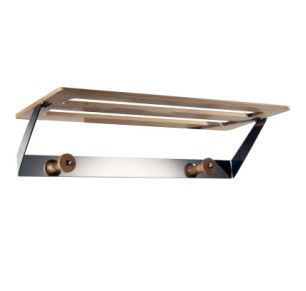 TOALLEROREPISA CON PERCHAS CROMO/MADERA NATURAL
