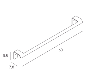 TOALLERO BARRA 60 CM ADHESIVO INOX CEPILLADO