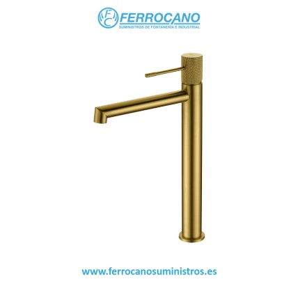 MONOMANDO LAVABO ALTO IMEX LINE ORO CEPILLADO BDD038-3/OC
