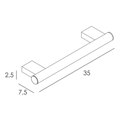 BARRA DE SUJECIÓN 35 CM NEGRO MATE