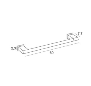 TOALLERO BARRA 60 CM ADHESIVO NEGRO MATE