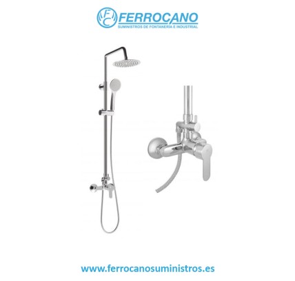 COLUMNA DUCHA KALLA ERGOS CON MONOMANDO OMNIA CROMO