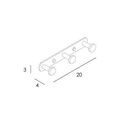 PERCHA TRIPLE PEGAR BRONCE CEPILLADO