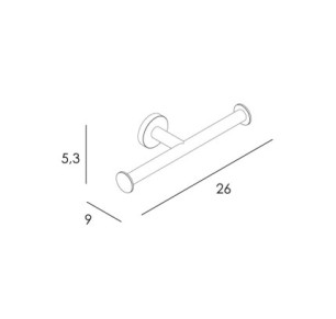 PORTARROLLOS DOBLE PEGAR INOX CEPILLADO