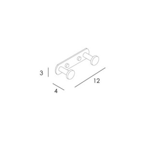 PERCHA DOBLE INOX CEPILLADO