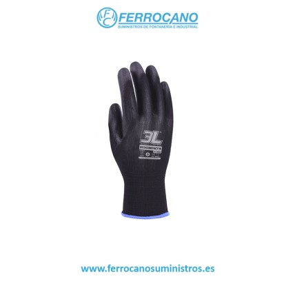 GUANTE 3L ECO CONTACT-N NYLON-POLIUR NEGRO