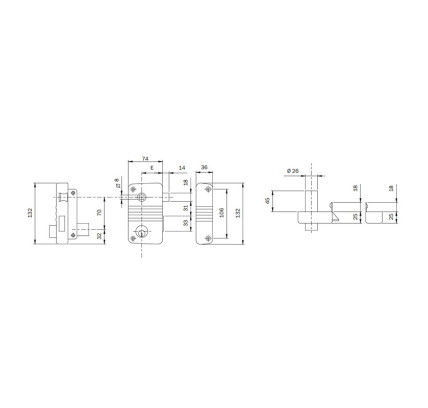 CERRADURA ISEO 4950-18-45-0 DERECHA